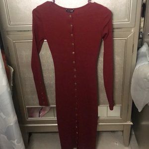 Red long sleeve dress